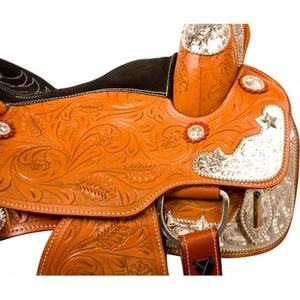 Selle Western en cuir véritable de haute qualité, quincaillerie en acier inoxydable, design personnalisable, fournitures équestres haut de gamme, vente en gros - Product Image 4