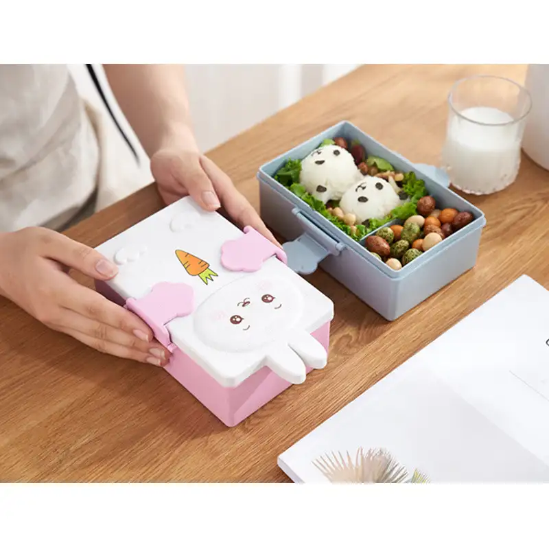 Customizable Cartoon Themed Eco Friendly Wheat Straw Children Cute Tiffin Lunch Box