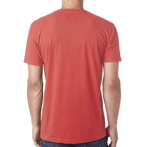 Haute qualité 100% coton tricoté été col en v T-shirt hommes couleur unie vêtements décontractés à la vente en gros 2022 - Product Image 5