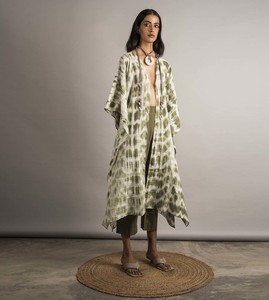 Vintage Summer Bohemian Kaftan Kimono <b>Oversized</b> <b>Women's</b> Long <b>Cardigan</b> Beach Cover-Up Midi Dress Tie Dye Natural Breathable - Product Image 3