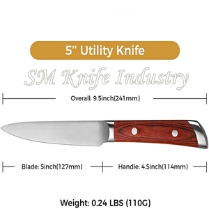 Cuchillo de cocina alemán de acero forjado a mano, utensilio de chef personalizado con Funda de cuero (Smk2007) - Product Image 6