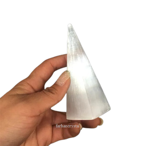 Selenie Handmade Đánh Bóng Selenite Pha Lê Dài Điểm Năng Lượng Máy Phát Điện Reiki Chữa Bệnh Kim Tự Tháp Bán Quý Đá Thủ Công Thủ Công - Product Image 4
