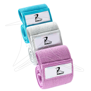 Conjunto de círculo de cadera de Fitness personalizado para mujer, hebilla ajustable elástica impresa, banda de resistencia de bucle de algodón de látex de goma, Yoga Pilates - Product Image 2