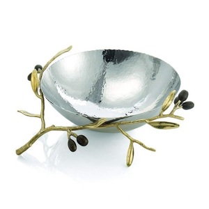 Juego de Tazones de Servir de Acero Inoxidable de Estilo Vintage, Ecológicos, con Diseño de Hojas, Tamaño Personalizado para Decoración del Hogar, India - Product Image 3