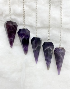 Péndulo de Cristal de Amatista Natural, Péndulo de Sanación, Reiki, Chakra, Meditación, Adivinación, Herramienta Espiritual de Piedras Preciosas - Product Image 2