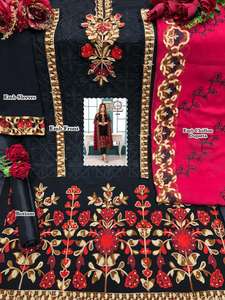 Vêtements de mariage vente chaude lourde Faux Georgette avec fil de coton travail Salwar Kameez avec Dupatta fournisseur de Surat India - Product Image 6