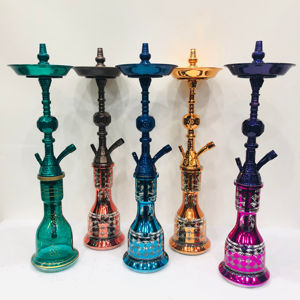 Cachimba Metálica de Lujo, Juego Completo de Shisha, Tipo Recto de Latón, Espejo Lacado, Manguera en Caja Personalizada, Cachimbas Farida Deep Hand - Product Image 1