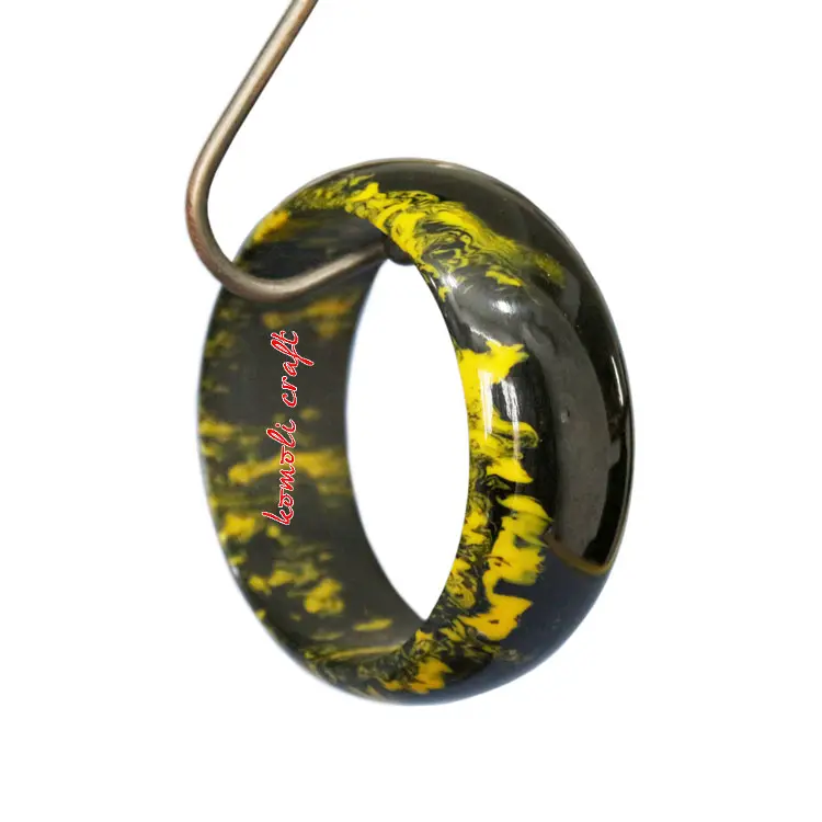 Firey yellow handmade black jade bracelet bangle women fashion