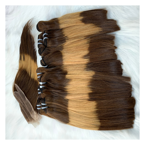 Venta al por mayor 100% Extensiones de cabello Remy vietnamita de alta calidad para Ombre Orange Pink Bone Straight Brazilian Super Double Drawn Raw - Product Image 4