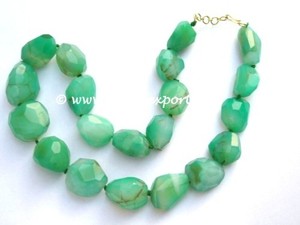 Collar de piedra caída facetada de ónix verde - Product Image 2
