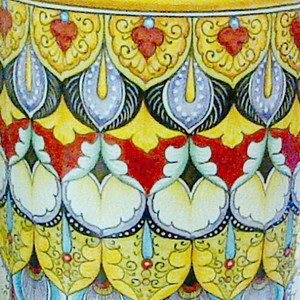 Jarrón de cerámica italiano para decoración del hogar, flor moderna pintada a mano en Italia - Product Image 5