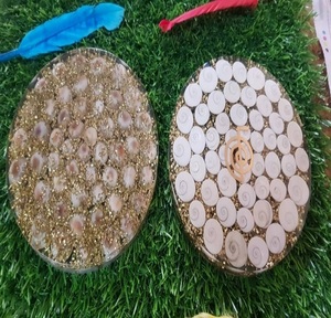 Posavasos de orgonita de cristal Gomti Chakra de ágata de la mejor calidad con posavasos de selenita al por mayor grabado de AGATA AAMEENA - Product Image 1