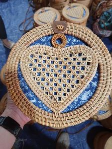 Bolso de Hombro Tejido a Mano de Ratán Premium, Redondo, Textura Natural, Bolso de Playa, Accesorio de Moda Boho Vintage - Product Image 6