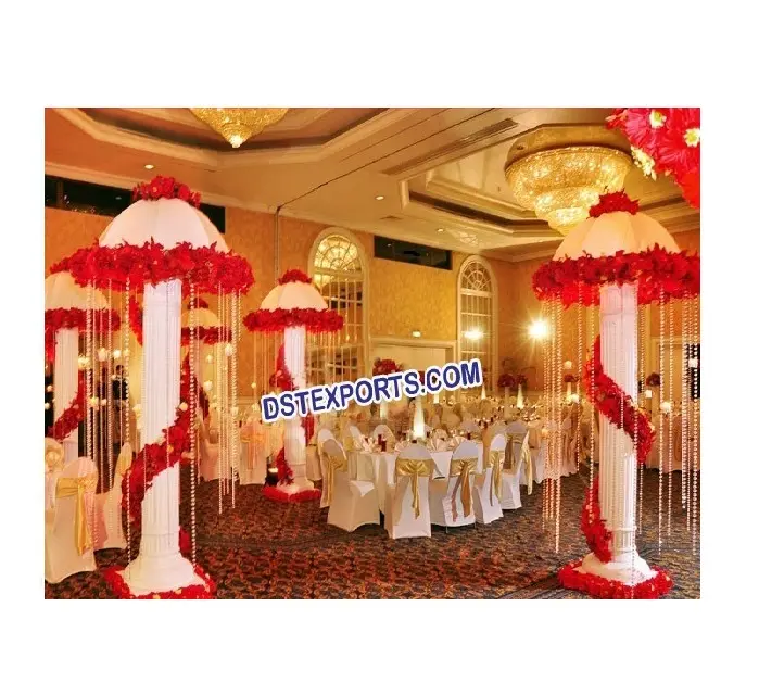Yeni düğün Fiber roma sütunlar şemsiye beyaz koridor elyaf roma sütunlar düğün koridor Roman ayağı dekorasyon