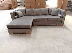 Juego de sofá de esquina moderno libre de impuestos de madera maciza para sala de estar y taller muebles para el hogar - Product Image 5