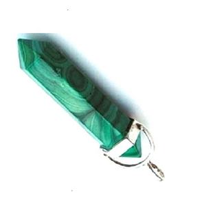 Haute qualité cristal Pendentif malachite double point Pendentif Pierre De Guérison point Crayon Cristal Pierres Précieuses Collier Grossiste - Product Image 1