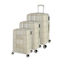 Ensemble de 3 valises de voyage unisexes en polypropylène plastique de haute qualité, motif bonbons, avec fermeture éclair étanche