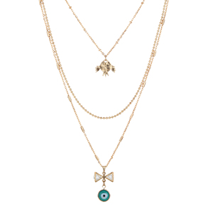 Gargantilla de cristal multicapa para mujer, collar con colgante de gota de Luna y Estrella, collares con colgante de moda con diamantes de imitación chapados en oro, 2024 - Product Image 3