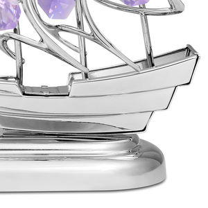 ของตกแต่งรูปเรือใบโลหะชุบทองคริสตัลคริสตอคราฟท์ ประดับคริสตัลเจียระไน 16x9.9 ซม. น้ำหนัก 0.208 กก. ที่วางนามบัตรตั้งโต๊ะ - Product Image 5