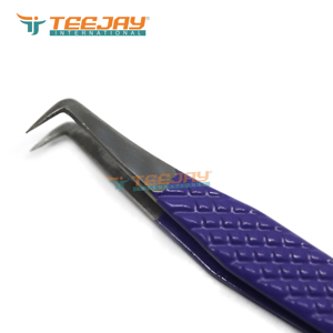 แหนบดึงขนคิ้ว TEEJAY ELT-325 สแตนเลสสตีล รุ่น L Boot ปลายเรียบ สีม่วงเข้ม ปรับแต่งโลโก้ได้ ความยาว 12.5 ซม. - Product Image 5