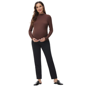 <span class=keywords><strong>Pantalon</strong></span> de <span class=keywords><strong>grossesse</strong></span> décontracté pour femmes, vêtements de maternité, taille haute OEM, grande taille, collection - Product Image 5