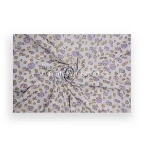 Хлопчатобумажная ткань Jaipuri ручной работы с блочным принтом, хлопчатобумажная ткань ручной работы с блочным принтом, хлопчатобумажная ткань ручной работы
