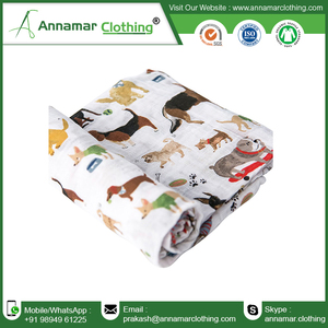 Manta de muselina de diseño floral con patrón personalizado, envoltura estampada de gasa doble orgánica con embalaje personalizado - Product Image 6