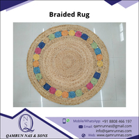 Amplia Gama de Alfombras de Cáñamo Trenzado Coloridas con Diseño a Rayas para Uso en Cocina y Baño