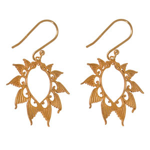 Impresionantes pendientes colgantes de Plata de Ley 925 chapados en oro de 18 quilates con perla Estilo lindo ¡Gran idea de regalo para bodas y fiestas! - Product Image 1