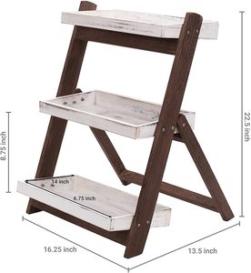 Vintage 3-Tier Luxury Freestanding Pre-Assembled Varnished Display Rack Designer Burnt Brown Wood <b>Shelves</b> for Garment Displays - Product Image 6