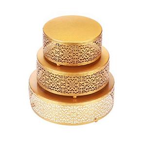 Support à gâteaux et desserts en métal à 3 niveaux Forme ronde Taille personnalisée Support à gâteaux pour bonbons de mariage au prix le plus bas - Product Image 3