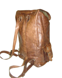 Mochila de cuero genuino Seguimiento Oficina Hombro Bolsa de viaje Mochila hecha a mano OEM ODM Disponible en India - Product Image 3