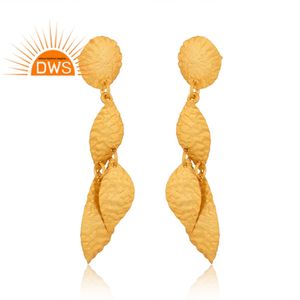 ต่างหูห้อยดีไซน์ใบไม้แบบตอกลาย รุ่นล่าสุดปี 2026 สำหรับผู้ผลิตเครื่องประดับแฟชั่นแบบสั่งทำ - Product Image 2