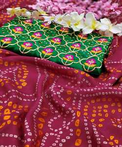 Diseñador pesado bordado perla trabajo 5,5 Metros sari rojo con 1,0 metros blusa de longitud completa señoras ropa de fiesta por Alphanumero - Product Image 2