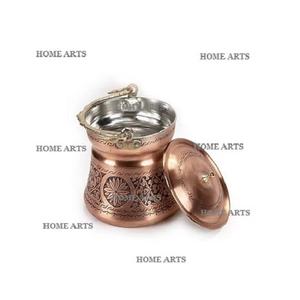 ถาดอุ่นอาหารทรงกลม ดีไซน์ล่าสุด ขนาดสั่งทำได้ ทำจากทองแดงตีลาย สำหรับขายดี - Product Image 4