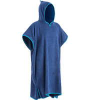 Ponco Pantai Wanita untuk Berselancar dengan Lengan dan Hoodie, Ponco Pengganti Baju Selam Pantai, Jubah Pengering Berkerudung dari Katun
