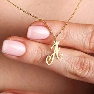Collana iniziale a cuore in oro 18 carati personalizzata con collana a catena minuscola in acciaio inossidabile gioielli personalizzati regali <span class=keywords><strong>per</strong></span> la madre - Product Image 1