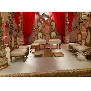 Chaises de cérémonie de mariage indien Lagan Mandap Vidhi, bois traité, style moderne, sculpture élégante, taille personnalisée, couleur personnalisée - Product Image 1