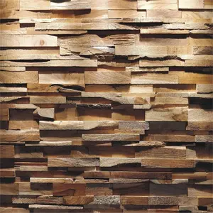 Suitable house Interior woodwork Factory sale 3D Decorative Teakwood Wall cladding ORCHID 031 Teakwood Decorative Wall Panel