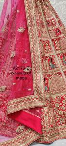 Robe de fête longue en soie, motif Lehenga Choli/ethnique pour femmes, vêtement de femme, inde et pakistan, broderie soyeuse lourde - Product Image 6