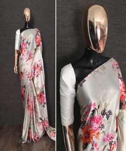 Nouveau Saree imprimé numérique en soie Georgette attrayant avec chemisier non cousu femmes vêtements de fête prix de gros vêtement ethnique vêtement - Product Image 6