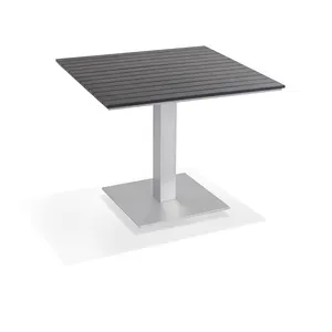 Mesa de jantar de metal para jardim, mesa de centro quadrada de alumínio para uso interno e externo, design moderno