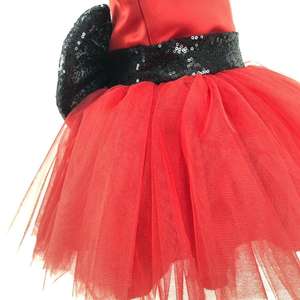 Bebemekan bebé niña vestido de fiesta rojo encaje sin mangas cuello en V Midi capas de alta calidad al por mayor - Product Image 4