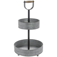 Support à gâteau galvanisé de haute qualité à 3 niveaux, design moderne, avec poignée en bois, pour cupcakes et desserts, au meilleur prix