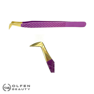 Pinzas de pestañas Fibertip profesionales de estilo personalizado a la venta para uso de extensión de pestañas en estudios de pestañas - Product Image 4