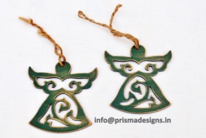 Decoraciones para árboles de Navidad de madera hechas a mano de alta calidad recién llegado adornos grabados con láser redondeados para decoración del hogar - Product Image 3