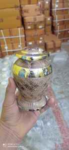 Urne de crémation bleu d'oiseau en ALUMINIUM, fournitures d'enterrement, brasworld inde - Product Image 5