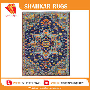 Alfombras Indias Hechas a Mano de la Mejor Calidad, Alfombras de Pelo Largo con Diseño Chevron, Alfombras de Lana Mezclada y Seda Artificial - Product Image 2