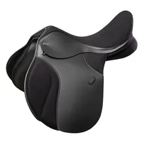 Selle de cheval de course et de saut occidentale en cuir véritable Y&Z de qualité supérieure avec quincaillerie durable en acier inoxydable SUS304 (taille de siège 14"-18" Siège souple)