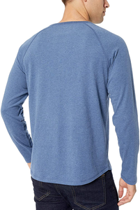 T-shirts à manches longues pour hommes, style décontracté personnalisé 2023, service OEM, polyester/coton de qualité supérieure, imprimé numérique uni, respirant - Product Image 4